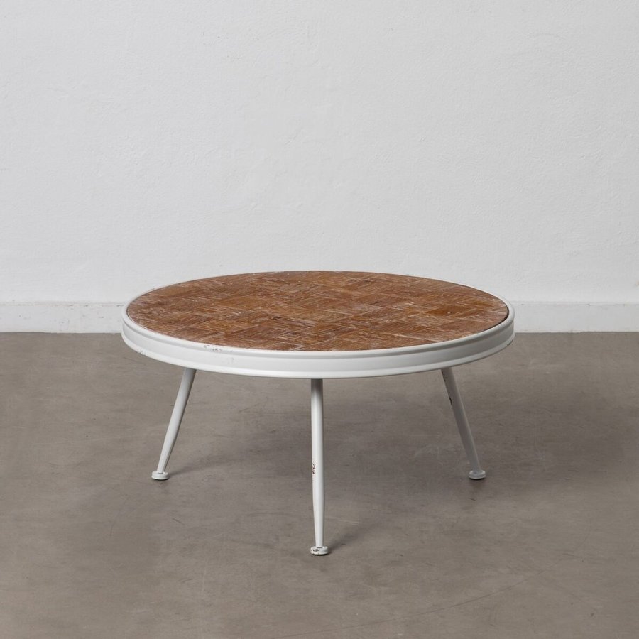 Sofabord Hvid Natur 74,5 x 74,5 x 38 cm #7