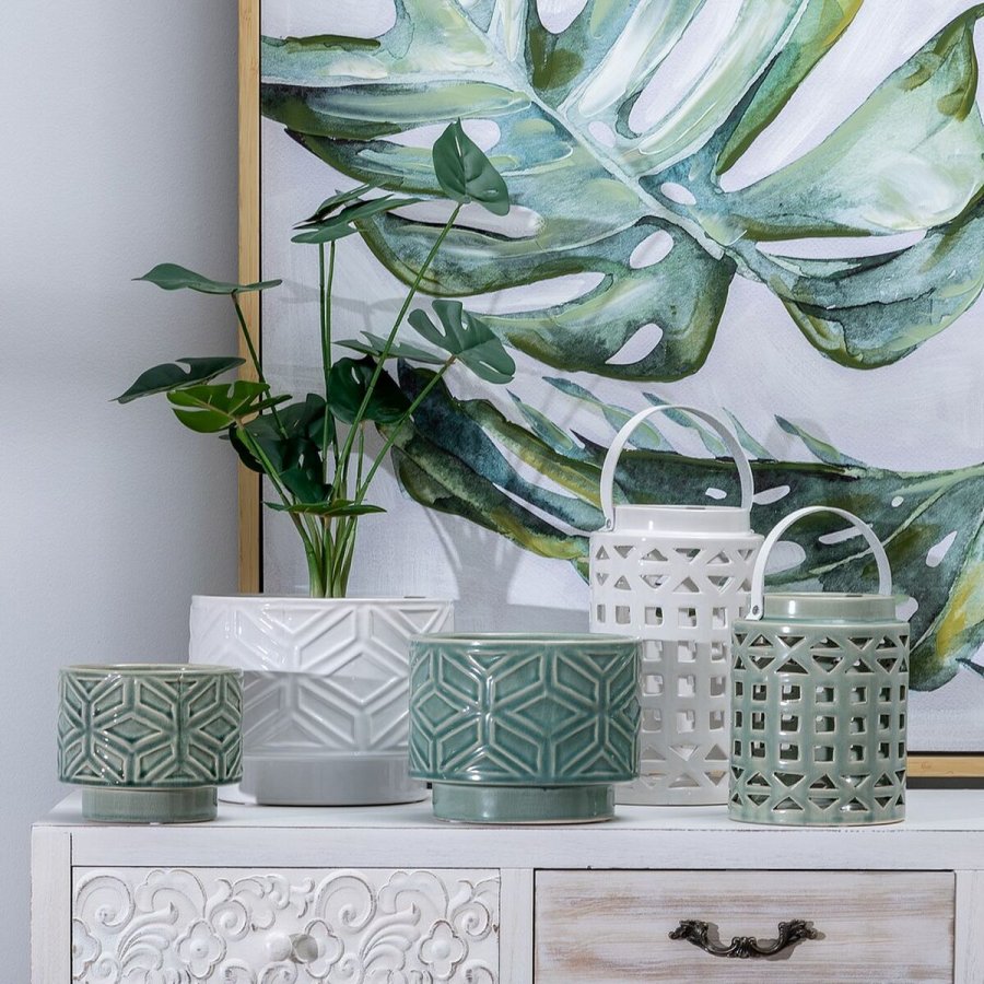 Vase 14,5 x 14,5 x 18 cm Keramik Grn #5