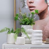 Vase Keramik 16 x 16 x 16 cm Hvid #4