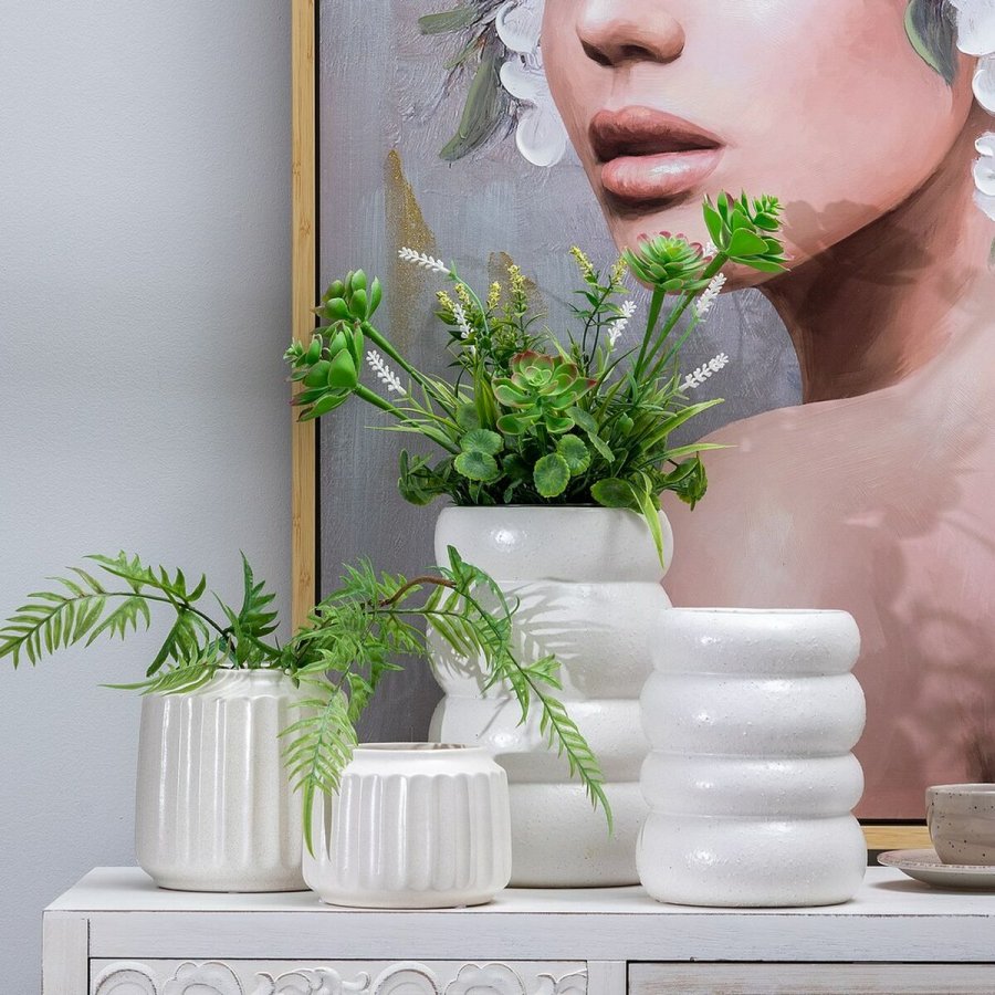 Vase Keramik 16 x 16 x 16 cm Hvid #4