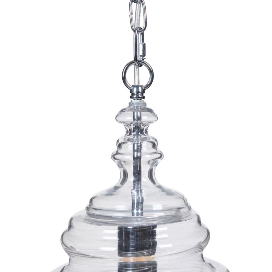 Loftslampe 28 x 28 x 36 cm Krystal Metal Slv #7