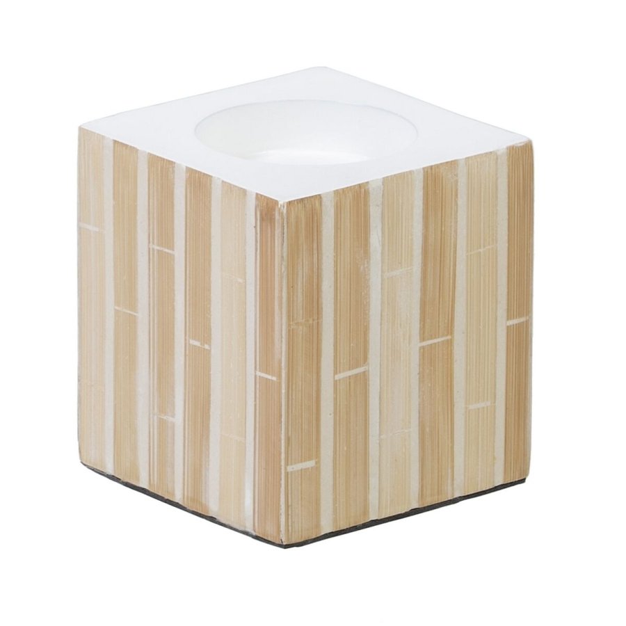 Lyseholder Beige Bambus Tr MDF 10,5 x 10,5 x 10,5 cm #1
