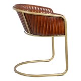 Spisebordsstol Brun Gylden Lder Jern 55 x 53 x 74 cm #3