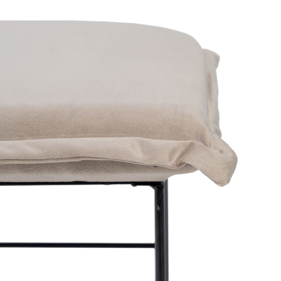 Puf Syntetisk stof Beige Metal 40 x 40 x 35 cm #13