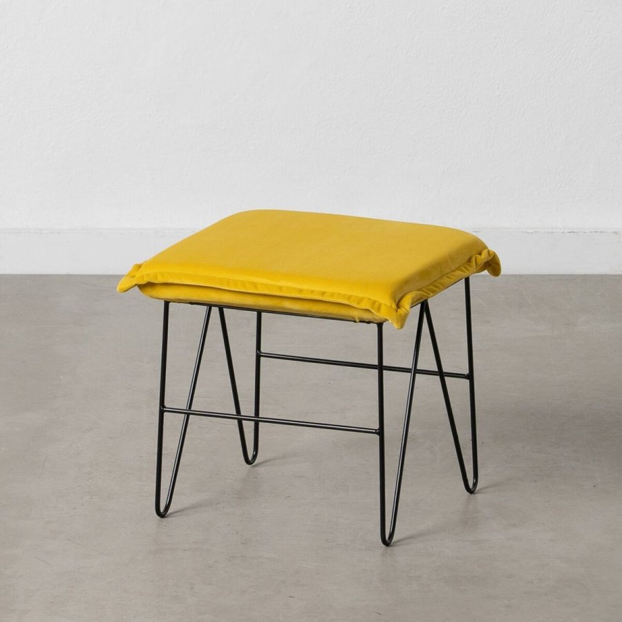 Puf Syntetisk stof Metal Gul 40 x 40 x 35 cm #1
