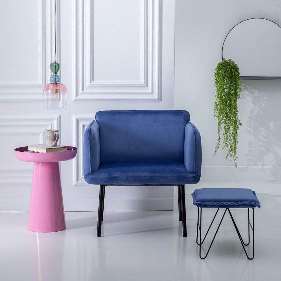 Puf Syntetisk stof Bl Metal 40 x 40 x 35 cm #21