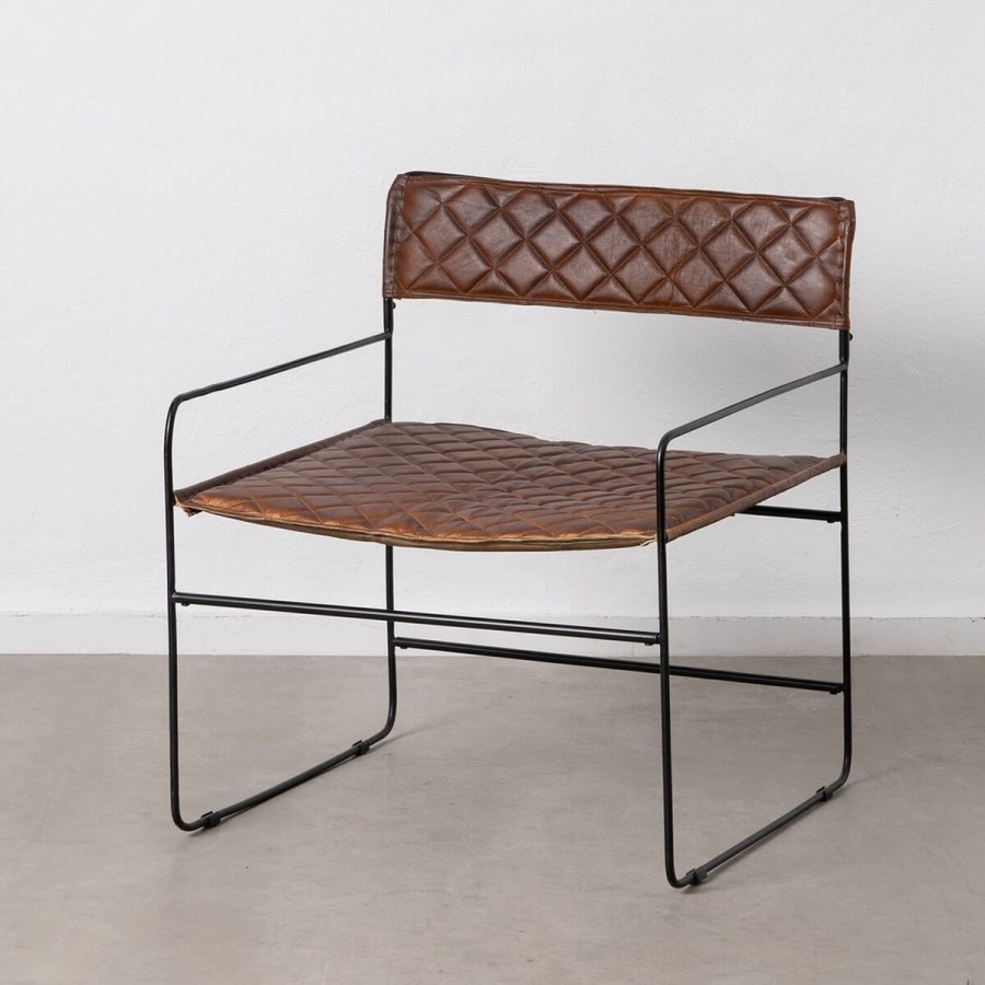 Spisebordsstol Brun Sort Lder Jern 76 x 75 x 89 cm #2