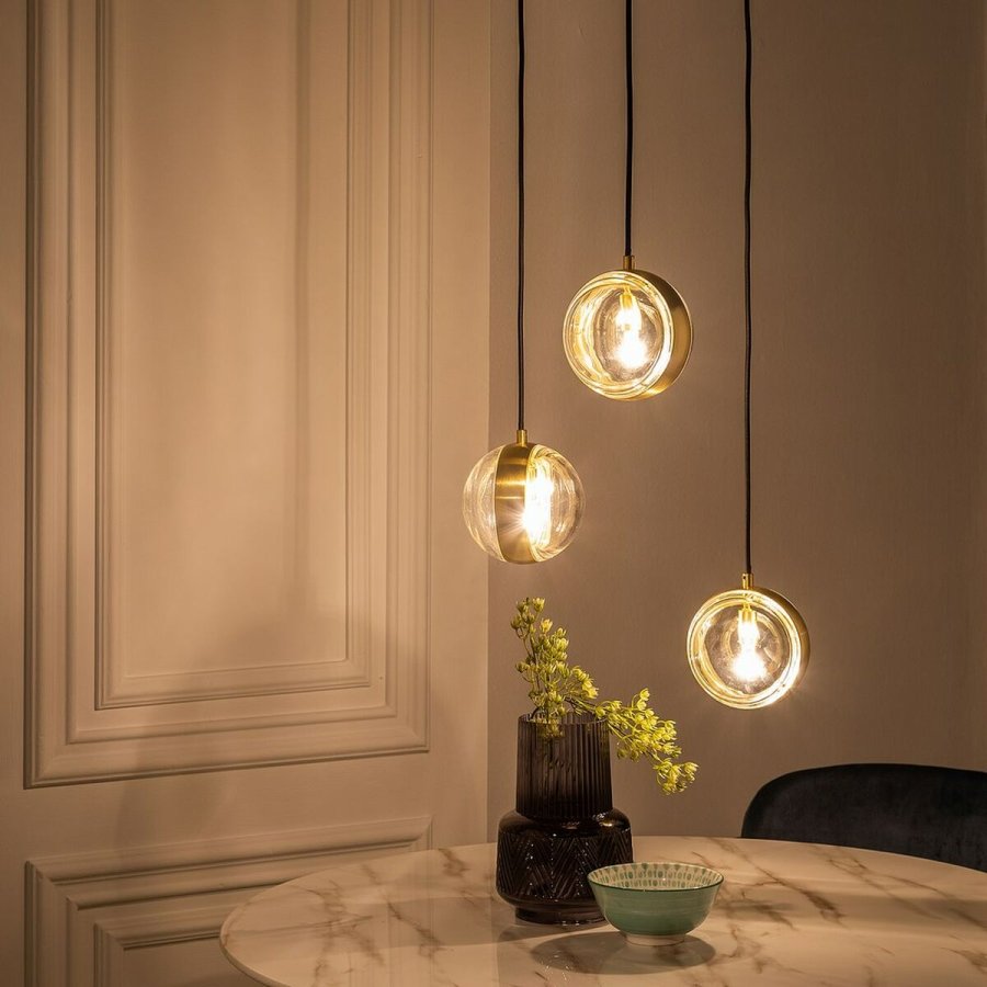 Loftslampe 15 x 15 x 120 cm Krystal Gylden Jern  15 cm #5