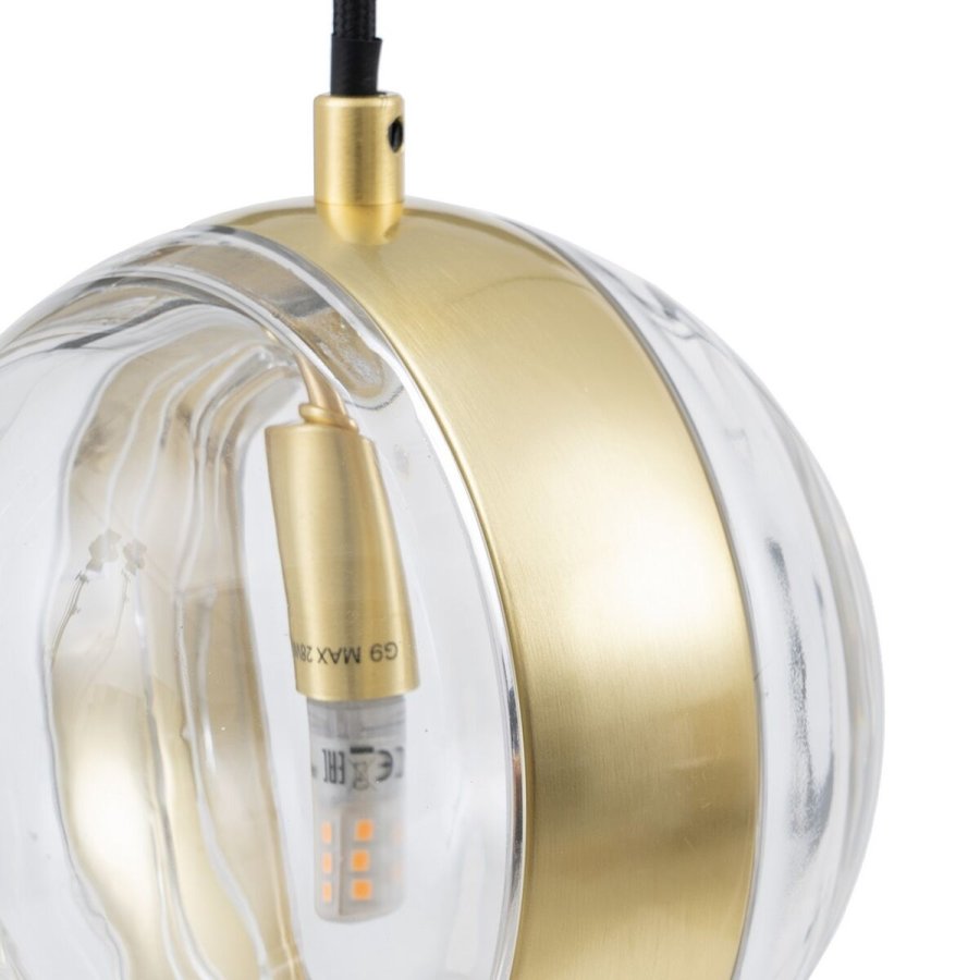 Loftslampe 15 x 15 x 120 cm Krystal Gylden Jern  15 cm #3