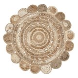 Tppe Natur Hvid Jute 120 x 120 cm #1