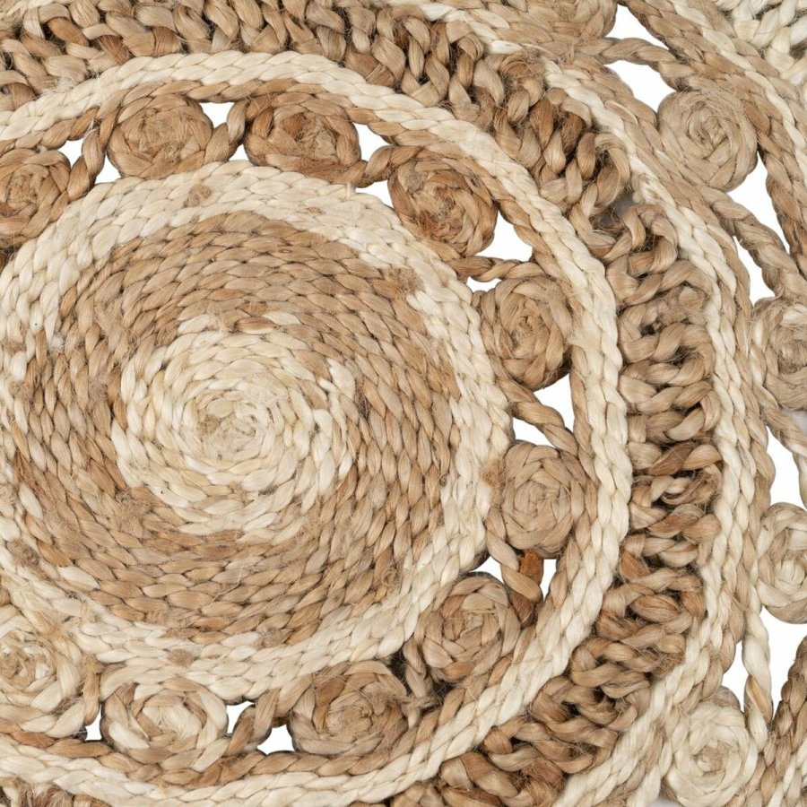 Tppe Natur Hvid Jute 120 x 120 cm #17