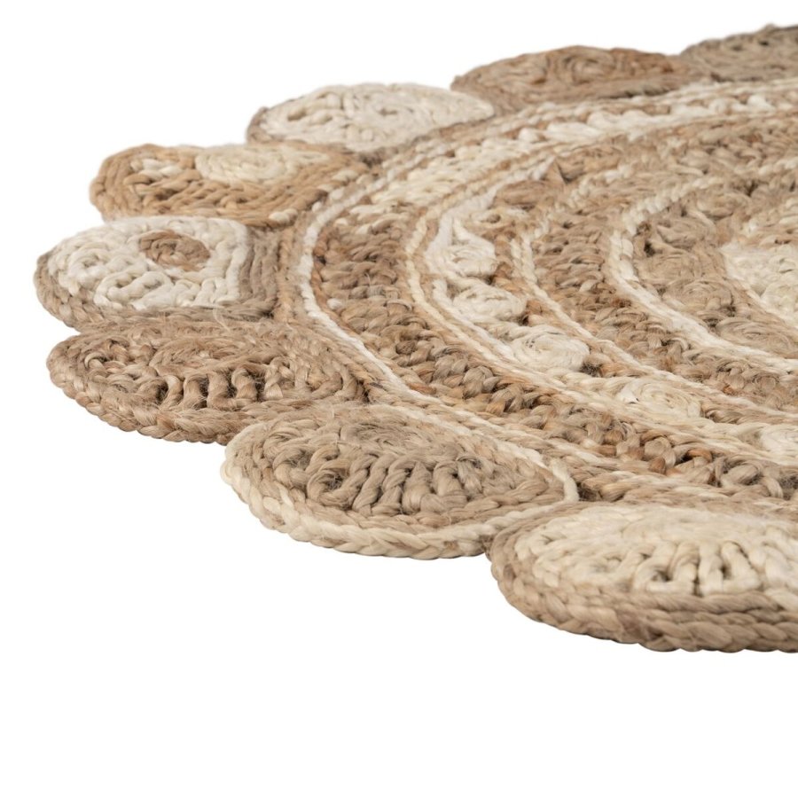 Tppe Natur Hvid Jute 120 x 120 cm #9