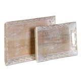 Snack bakke 45,5 x 30,5 x 5,5 cm Hvid Mangotr (2 enheder) #1