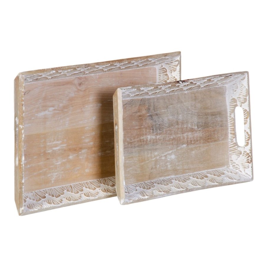 Snack bakke 45,5 x 30,5 x 5,5 cm Hvid Mangotr (2 enheder) #1