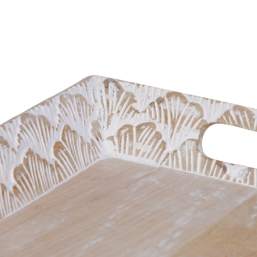 Snack bakke 45,5 x 30,5 x 5,5 cm Hvid Mangotr (2 enheder) #7