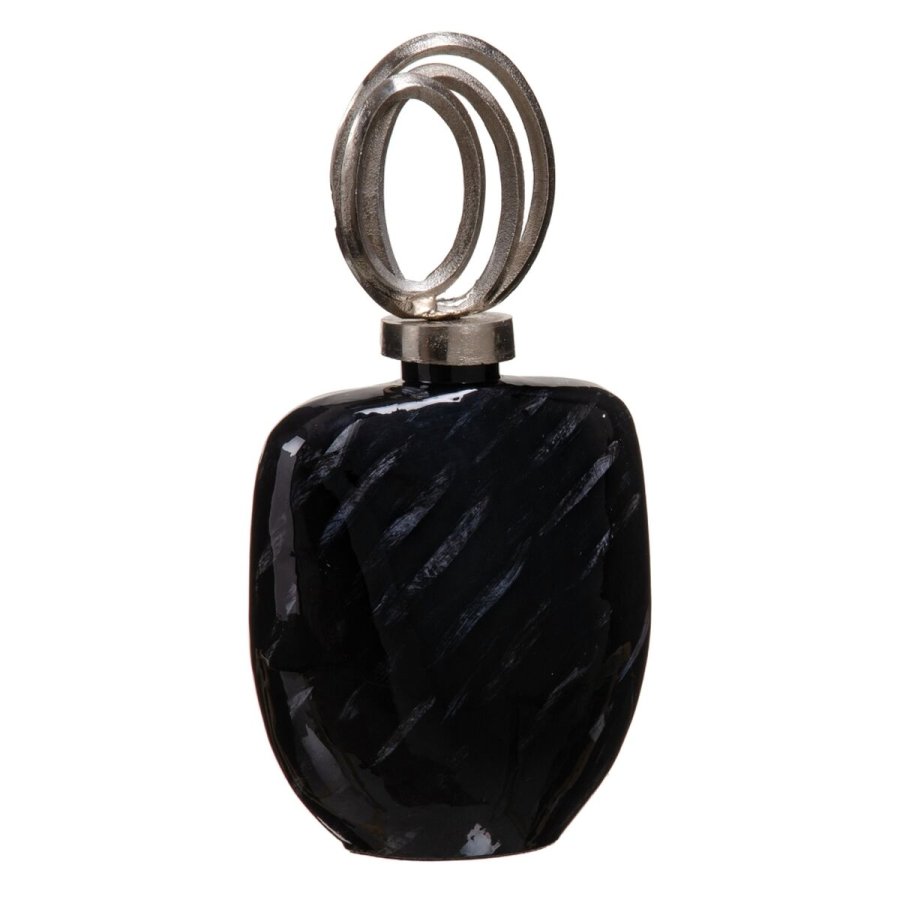 Vase 23 x 13 x 41 cm Krystal Sort Metal S�lv #1