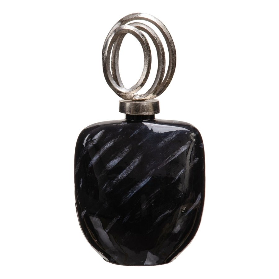 Vase 23 x 13 x 41 cm Krystal Sort Metal S�lv #2