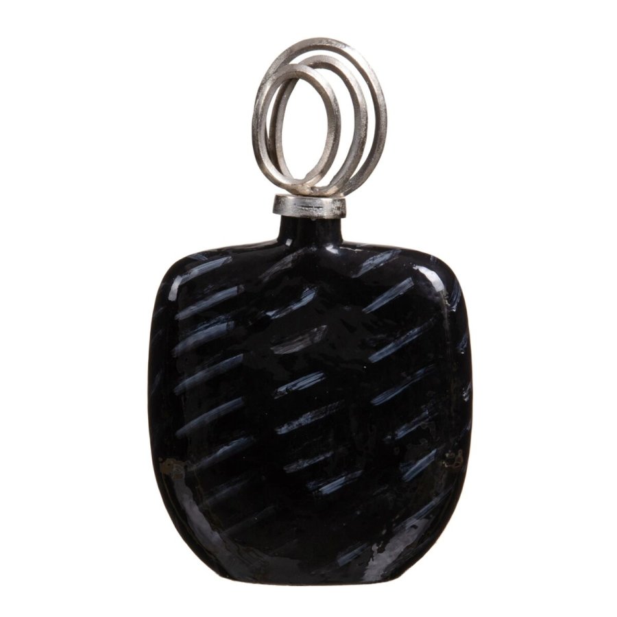 Vase 28 x 14 x 48 cm Krystal Sort Metal S�lv #2