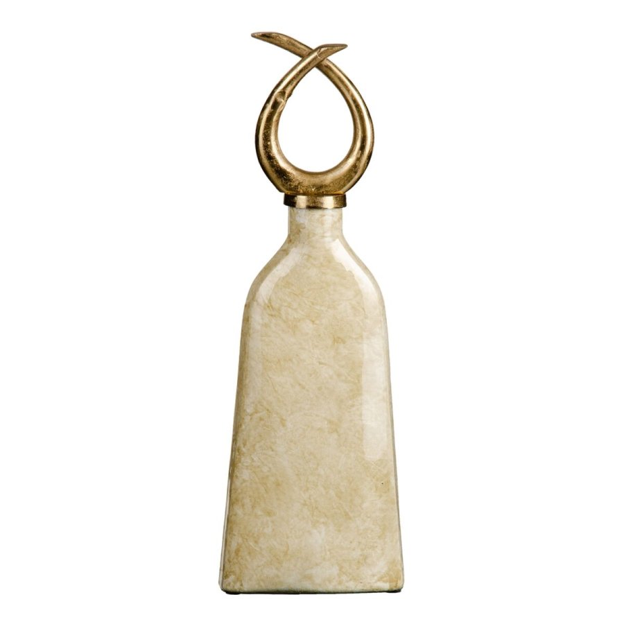 Vase Krystal Gylden Metal Hvid 10 x 10 x 53 cm #2