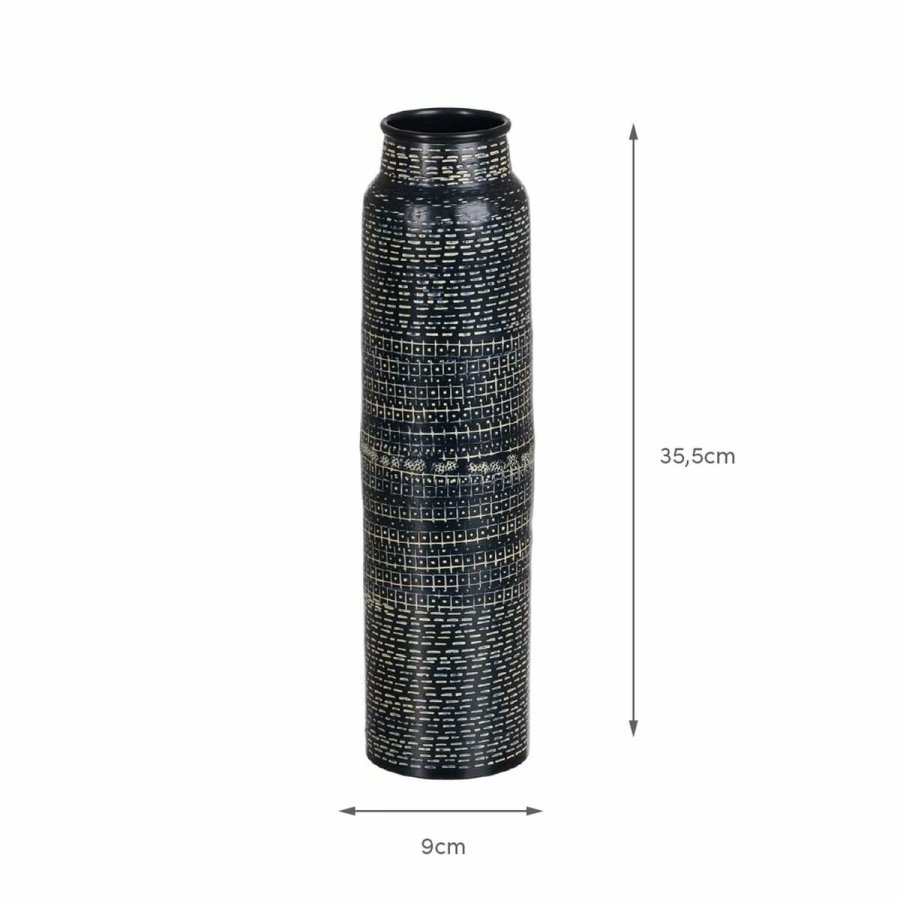Vase Sort Aluminium 9 x 9 x 35,5 cm #2