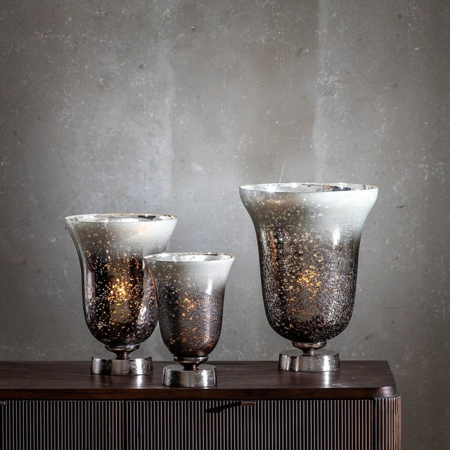 Vase Slvfarvet Aluminium Krystal 21 x 21 x 28 cm #2