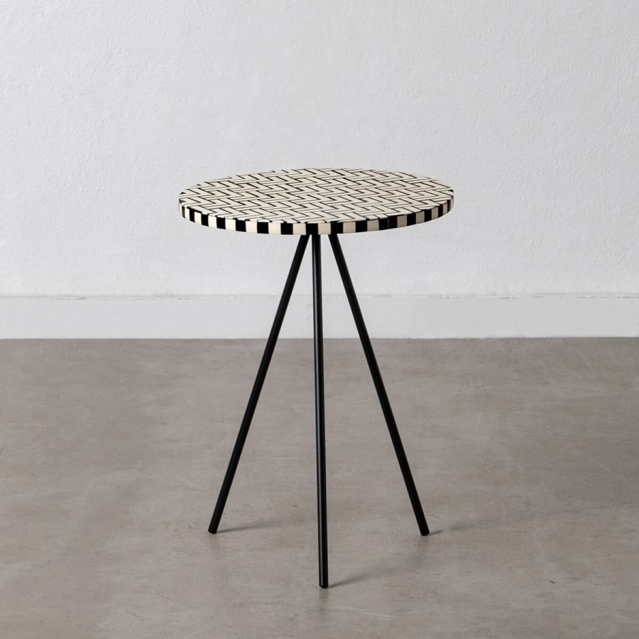 Sofabord Hvid Sort 38 x 38 x 50 cm #2