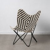 Lnestol Hvid Sort 75 x 75 x 95 cm #2