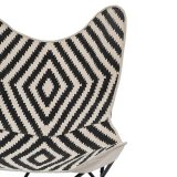 Lnestol Hvid Sort 75 x 75 x 95 cm #5