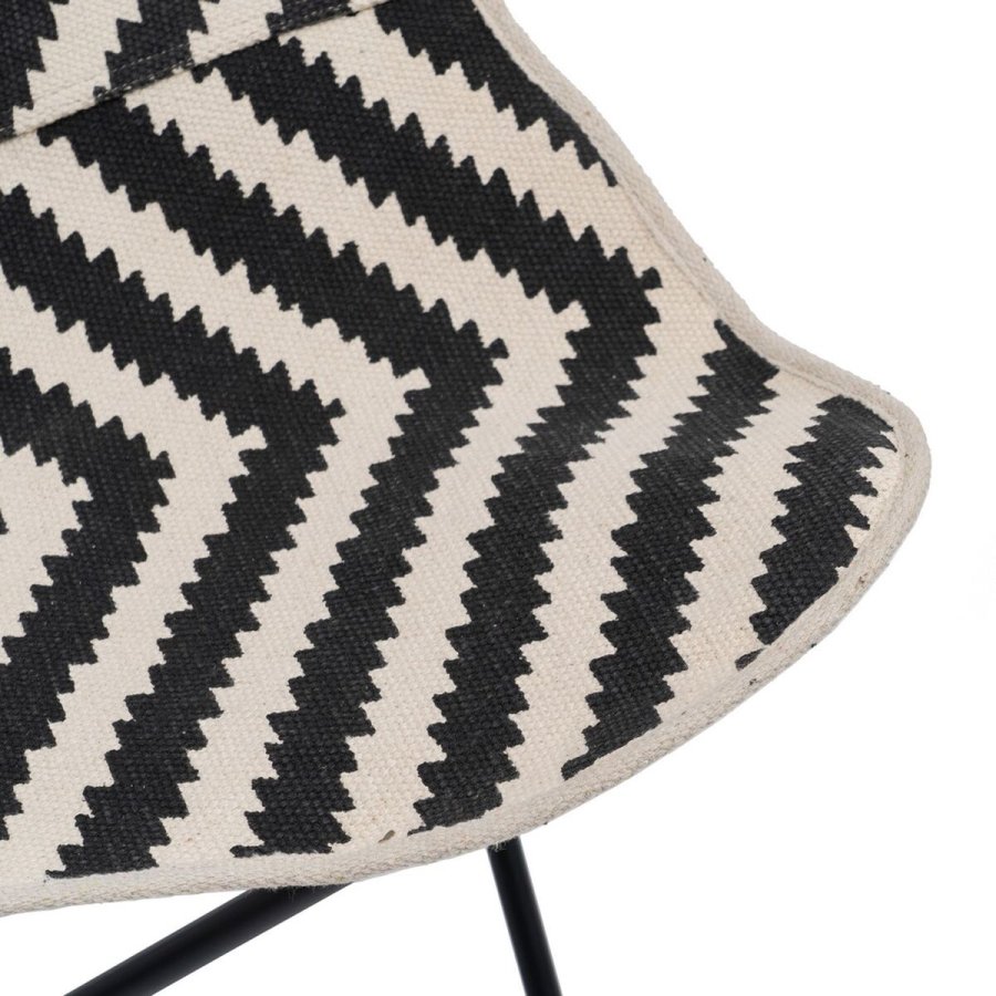 Lnestol Hvid Sort 75 x 75 x 95 cm #6