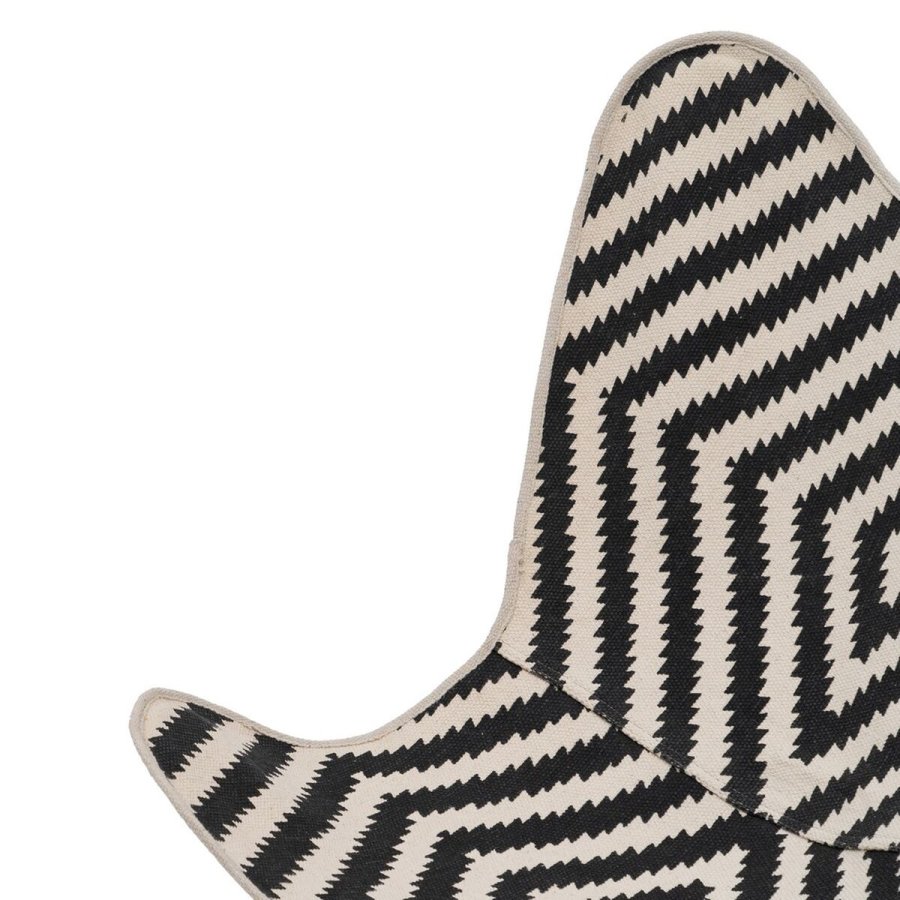 Lnestol Hvid Sort 75 x 75 x 95 cm #7