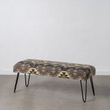 Stol Sort Taupe Jern Svamp 120 x 41,5 x 48 cm #5