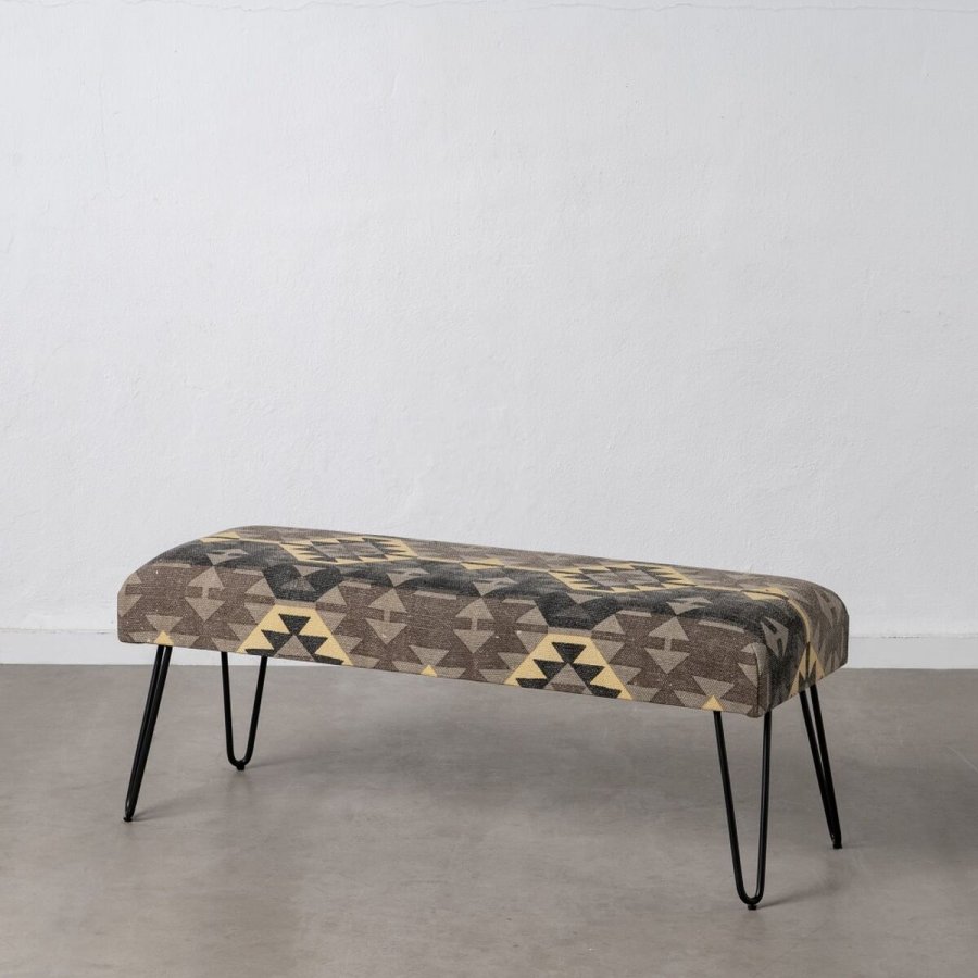 Stol Sort Taupe Jern Svamp 120 x 41,5 x 48 cm #5