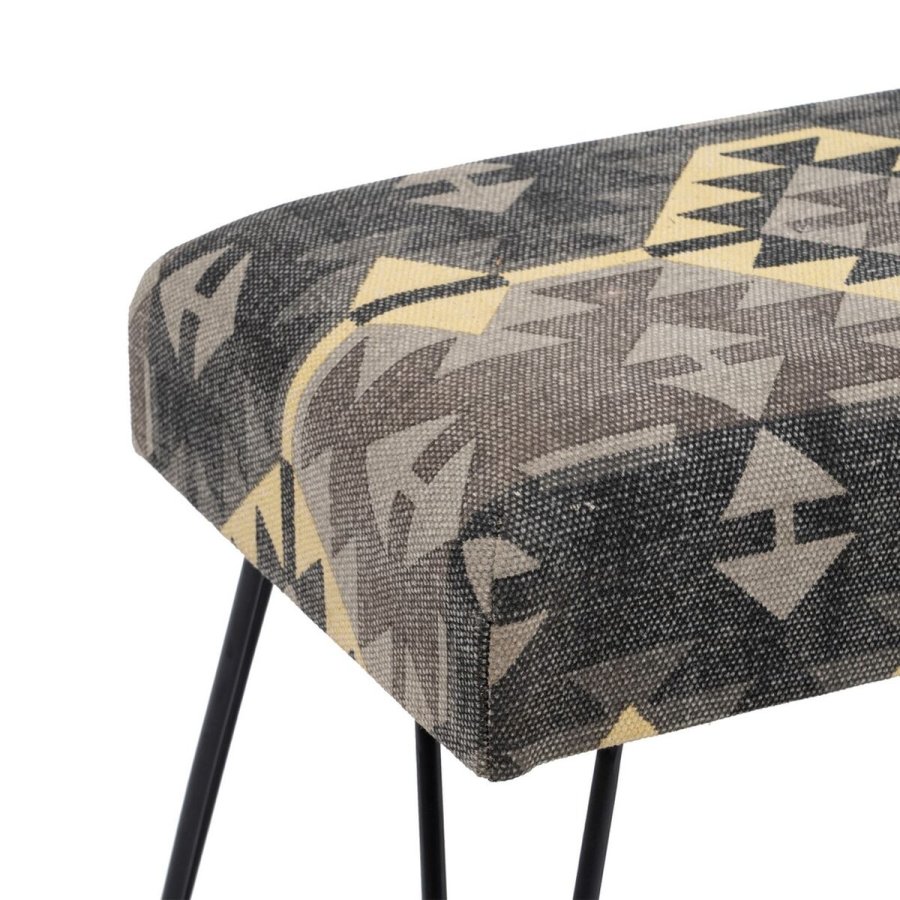 Stol Sort Taupe Jern Svamp 120 x 41,5 x 48 cm #9