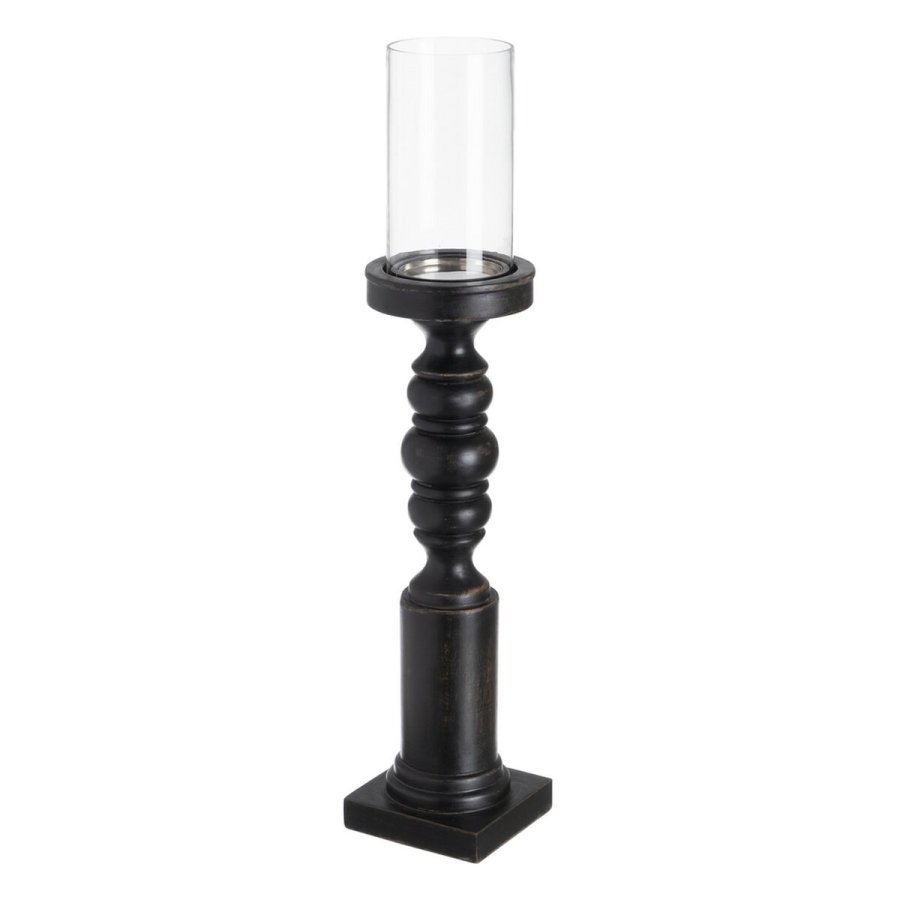 Lyseholder Sort Tr Krystal 12 x 12 x 62 cm #3