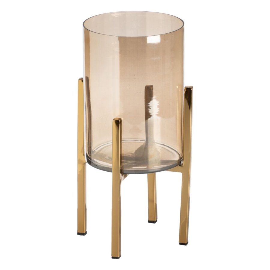 Lyseholder Gylden Krystal Stl 15 x 15 x 29 cm #1