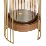 Lyseholder Brun Gylden Tr Krystal Stl 15 x 15 x 23 cm #5