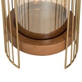 Lyseholder Brun Gylden Tr Krystal Stl 18 x 18 x 25 cm #5