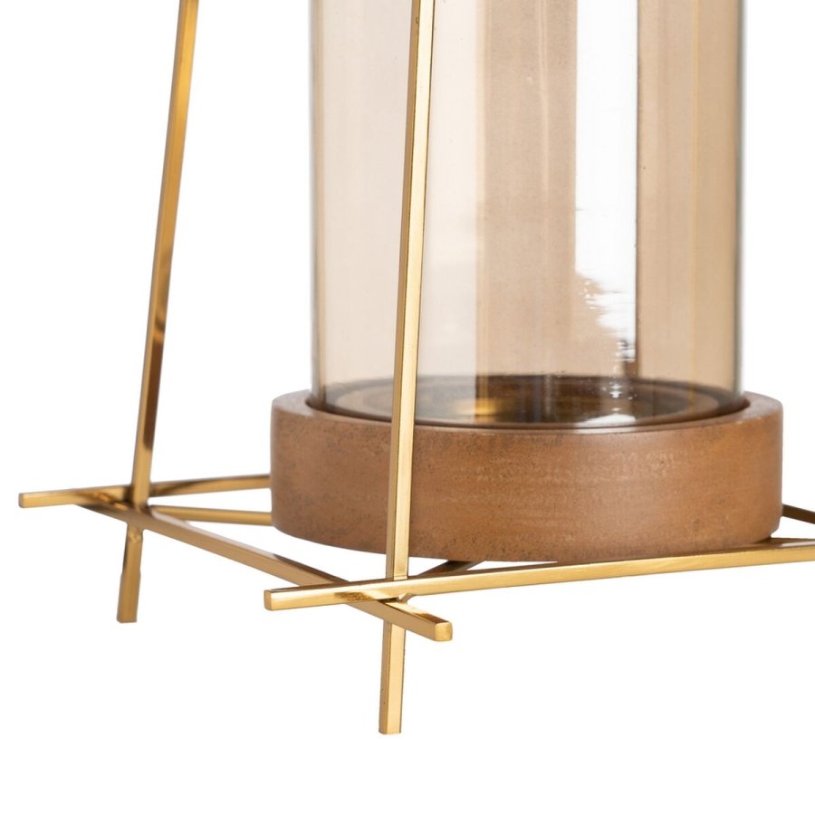 Lyseholder Brun Gylden Tr Krystal Stl 20 x 20 x 23 cm #4