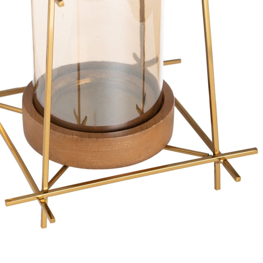 Lyseholder Brun Gylden Tr Krystal Stl 20 x 20 x 23 cm #5