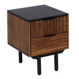 Natbord ABNER Brun Sort Jern Mangotr 40 x 40 x 50 cm #1