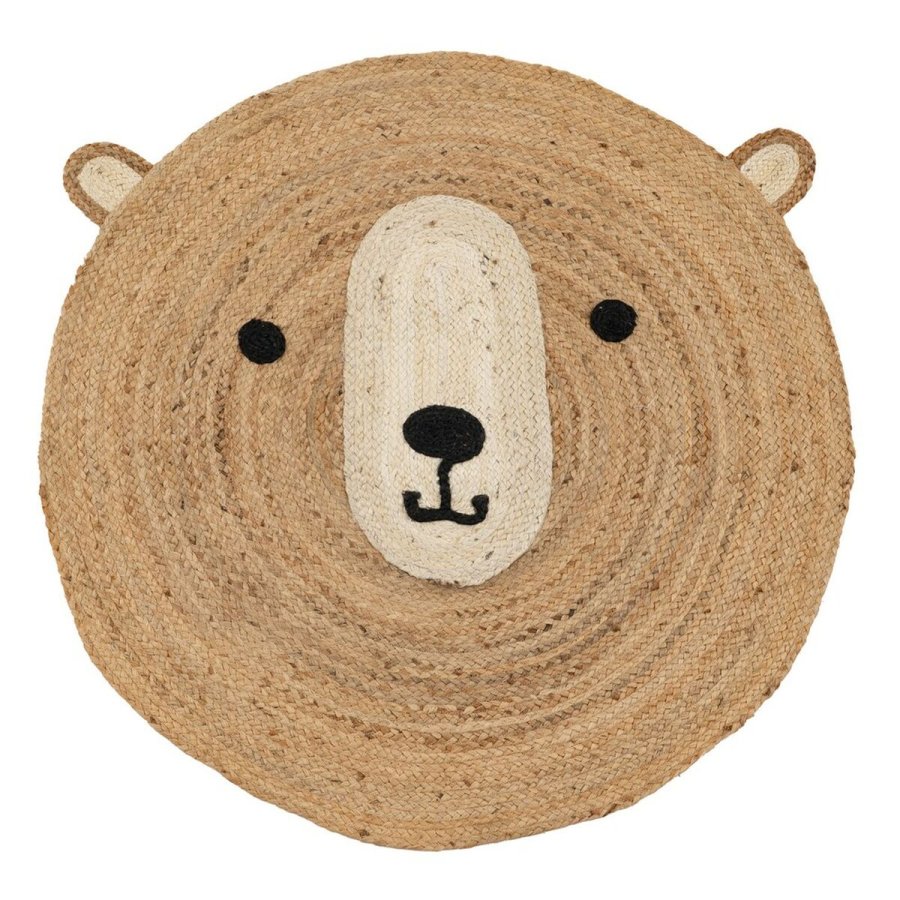 Tppe Bjrn Beige Natur 100 % Jute 100 x 100 cm #1