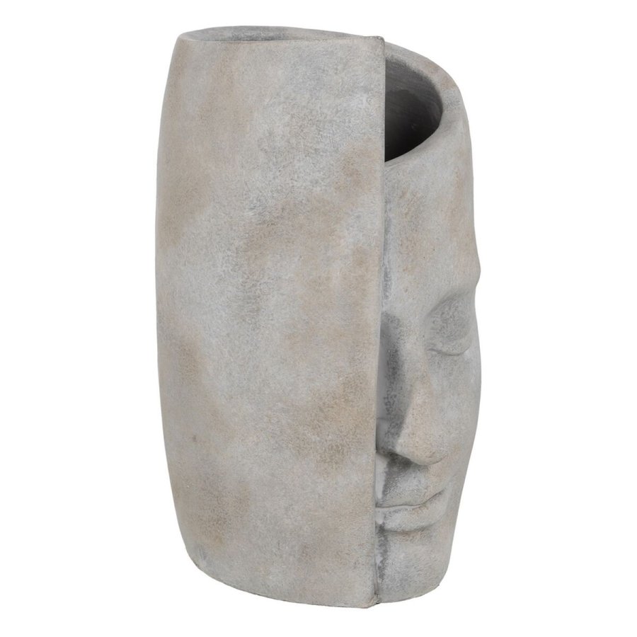 Vase Gr Cement Ansigt 21 x 18 x 32,5 cm #1