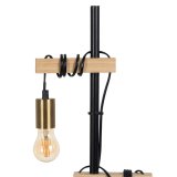 Gulvlampe Sort Beige Tr� Jern 26 x 26 x 149 cm #2