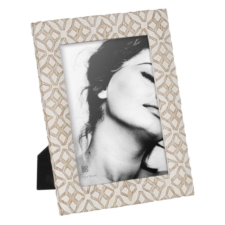 Fotoramme Hvid Beige Polyesterharpisk 17,8 x 1,8 x 22,9 cm #1