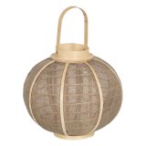 Laantarn Lyseholder Laantarn Beige Natur Jute 33,5 x 33,5 x 30,5 cm #1