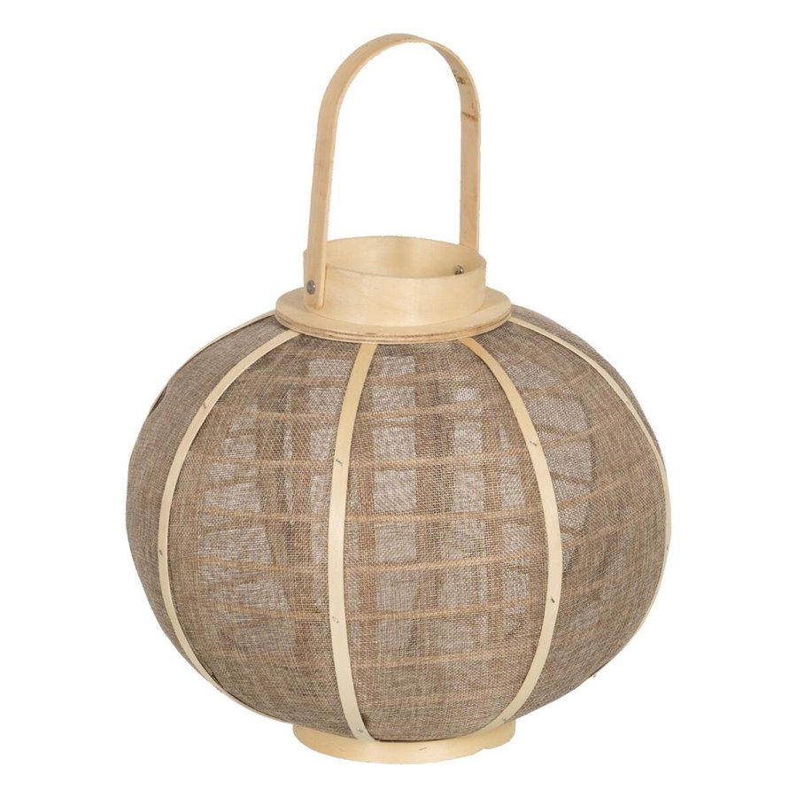 Laantarn Lyseholder Laantarn Beige Natur Jute 33,5 x 33,5 x 30,5 cm #1