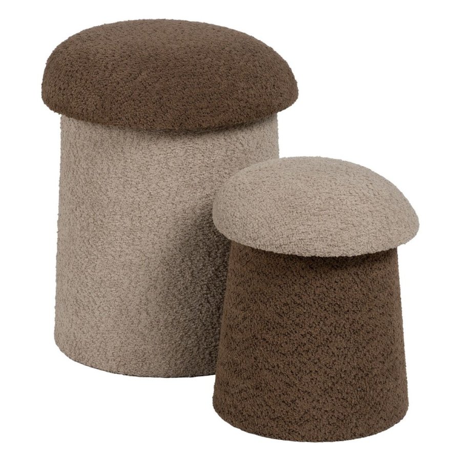 Puf Brun Beige Tr MDF 40 x 40 x 48 cm (2 enheder) #1