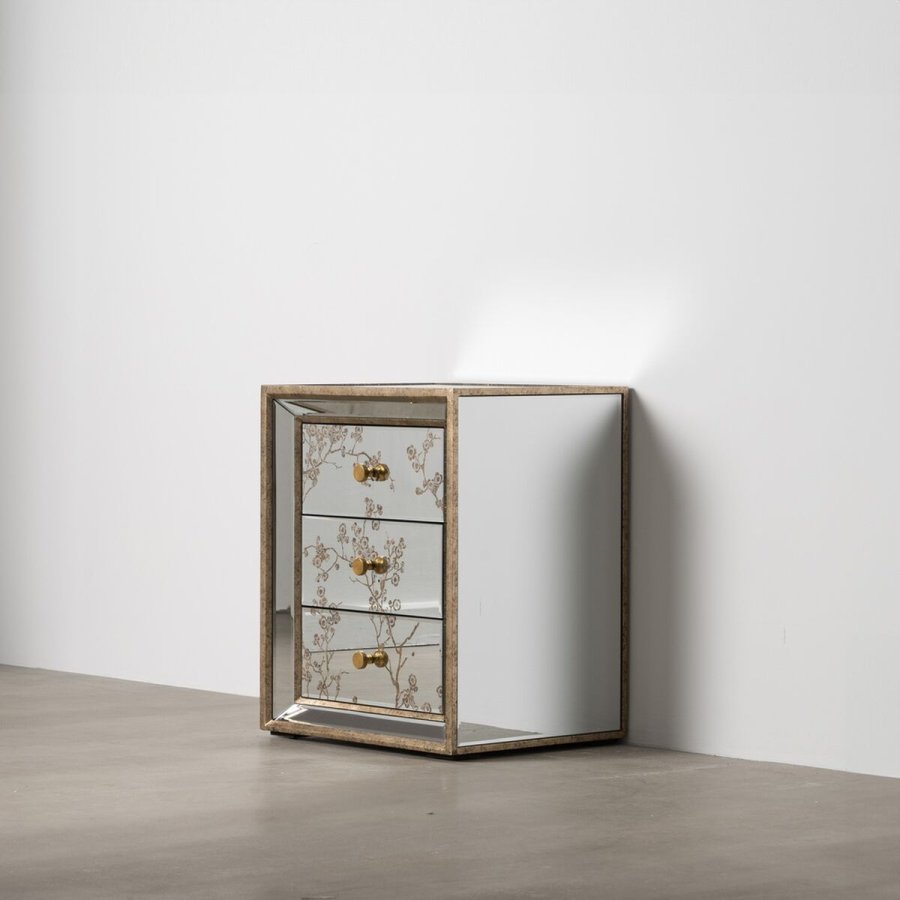 Natbord CHLOE Gylden Spejl Krystal Tr MDF 49 x 40 x 60 cm #5