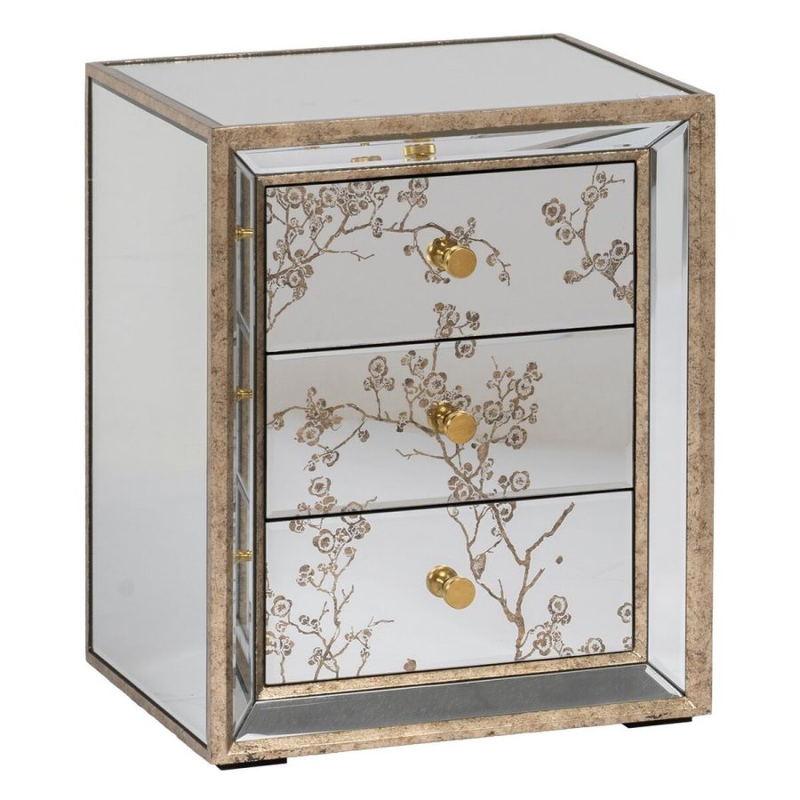 Natbord CHLOE Gylden Spejl Krystal Tr MDF 49 x 40 x 60 cm #1