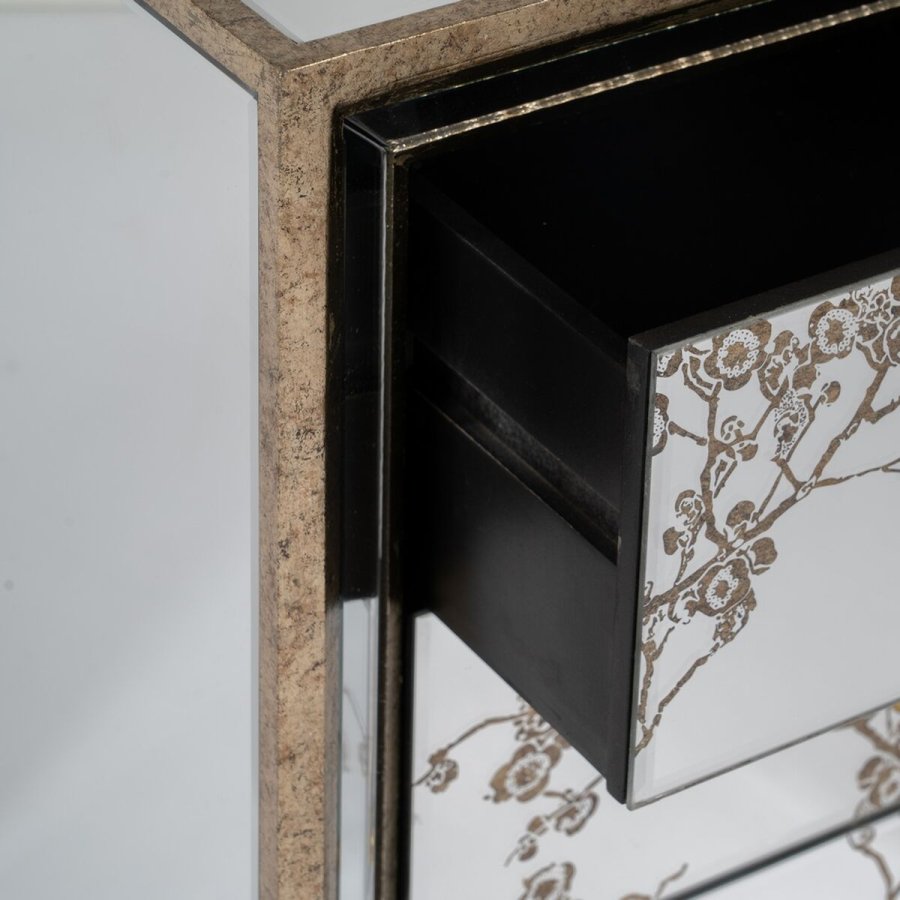 Natbord CHLOE Gylden Spejl Krystal Tr MDF 49 x 40 x 60 cm #17